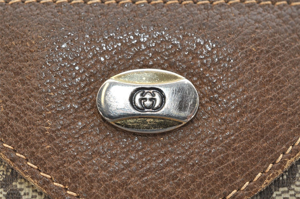 Authentic GUCCI Web Sherry Line Shoulder Tote Bag GG PVC Leather Brown 1050K
