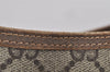 Authentic GUCCI Web Sherry Line Shoulder Tote Bag GG PVC Leather Brown 1050K