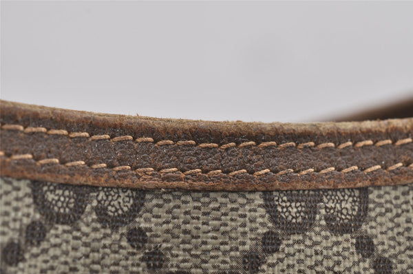 Authentic GUCCI Web Sherry Line Shoulder Tote Bag GG PVC Leather Brown 1050K