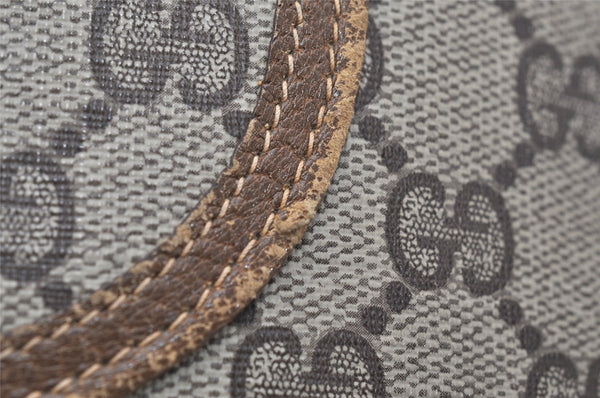 Authentic GUCCI Web Sherry Line Shoulder Tote Bag GG PVC Leather Brown 1050K