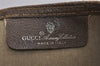 Authentic GUCCI Web Sherry Line Shoulder Tote Bag GG PVC Leather Brown 1050K