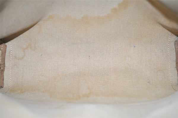 Authentic GUCCI Web Sherry Line Shoulder Tote Bag GG PVC Leather Brown 1050K