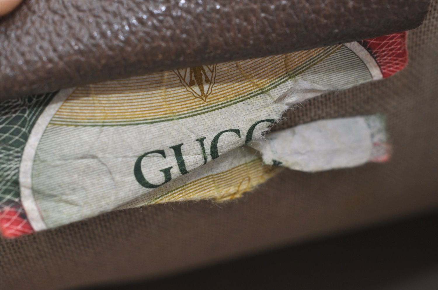 Authentic GUCCI Web Sherry Line Shoulder Tote Bag GG PVC Leather Brown 1050K