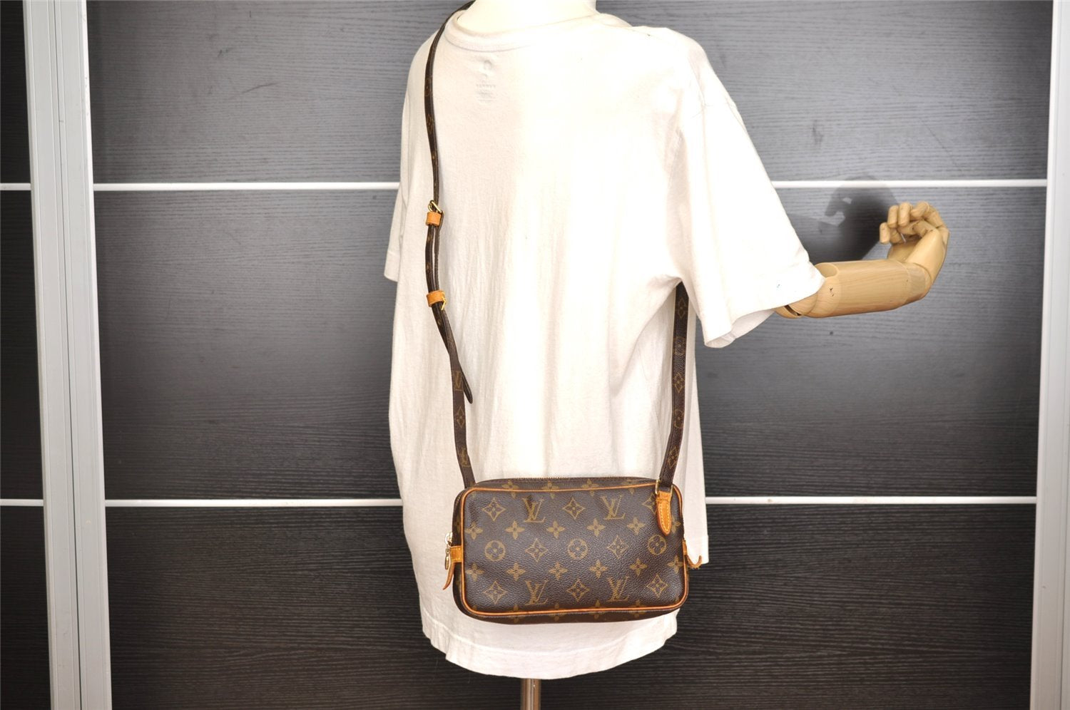 Auth Louis Vuitton Monogram Marly Bandouliere Shoulder Cross Bag M51828 LV 1051J