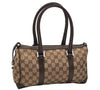 Authentic GUCCI Shoulder Hand Bag Purse GG Canvas Leather 30458 Brown 1051K
