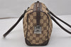 Authentic GUCCI Shoulder Hand Bag Purse GG Canvas Leather 30458 Brown 1051K
