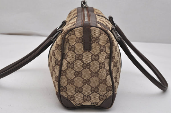 Authentic GUCCI Shoulder Hand Bag Purse GG Canvas Leather 30458 Brown 1051K