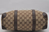Authentic GUCCI Shoulder Hand Bag Purse GG Canvas Leather 30458 Brown 1051K