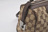 Authentic GUCCI Shoulder Hand Bag Purse GG Canvas Leather 30458 Brown 1051K