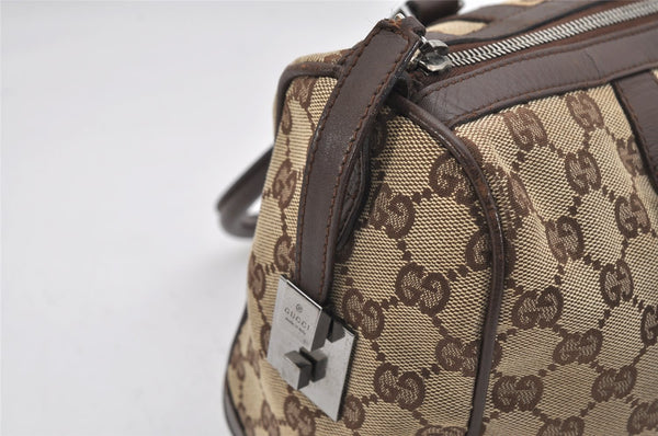 Authentic GUCCI Shoulder Hand Bag Purse GG Canvas Leather 30458 Brown 1051K