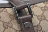 Authentic GUCCI Shoulder Hand Bag Purse GG Canvas Leather 30458 Brown 1051K