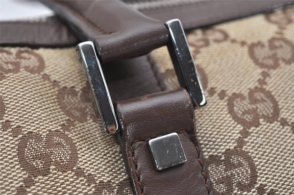 Authentic GUCCI Shoulder Hand Bag Purse GG Canvas Leather 30458 Brown 1051K
