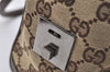 Authentic GUCCI Shoulder Hand Bag Purse GG Canvas Leather 30458 Brown 1051K