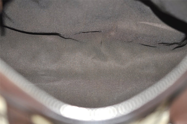 Authentic GUCCI Shoulder Hand Bag Purse GG Canvas Leather 30458 Brown 1051K