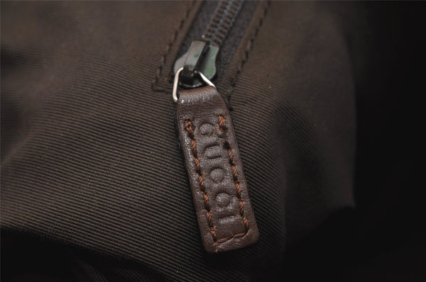 Authentic GUCCI Shoulder Hand Bag Purse GG Canvas Leather 30458 Brown 1051K