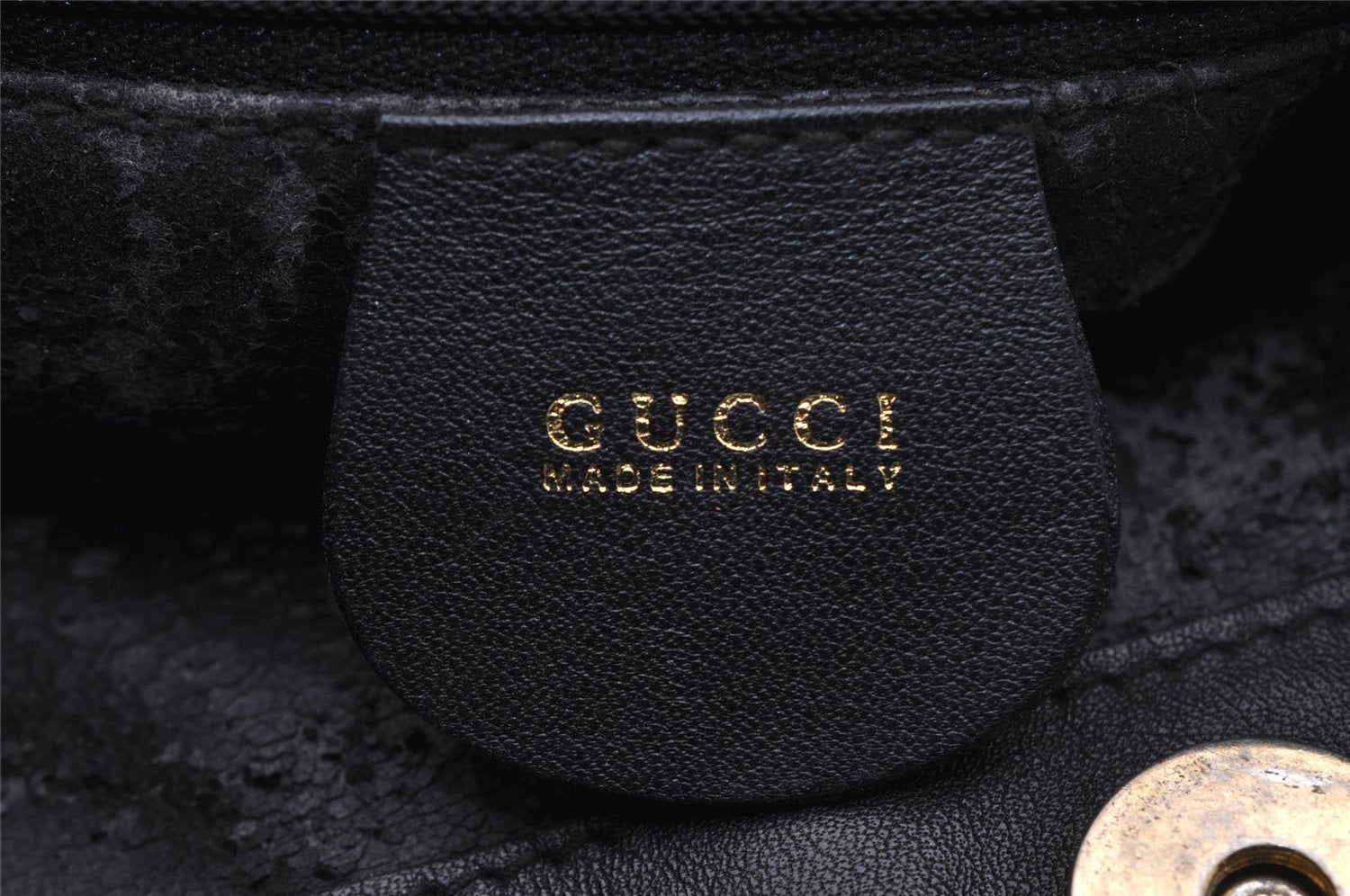 Authentic GUCCI Vintage Bamboo 2Way Shoulder Bag Leather Black Junk 1052I