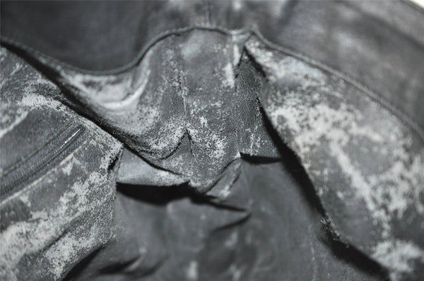 Authentic GUCCI Vintage Bamboo 2Way Shoulder Bag Leather Black Junk 1052I