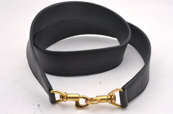 Authentic GUCCI Vintage Bamboo 2Way Shoulder Bag Leather Black Junk 1052I