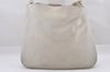 Authentic GUCCI Bamboo 2Way Shoulder Hand Bag Suede Leather White Junk 1052J