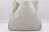 Authentic GUCCI Bamboo 2Way Shoulder Hand Bag Suede Leather White Junk 1052J