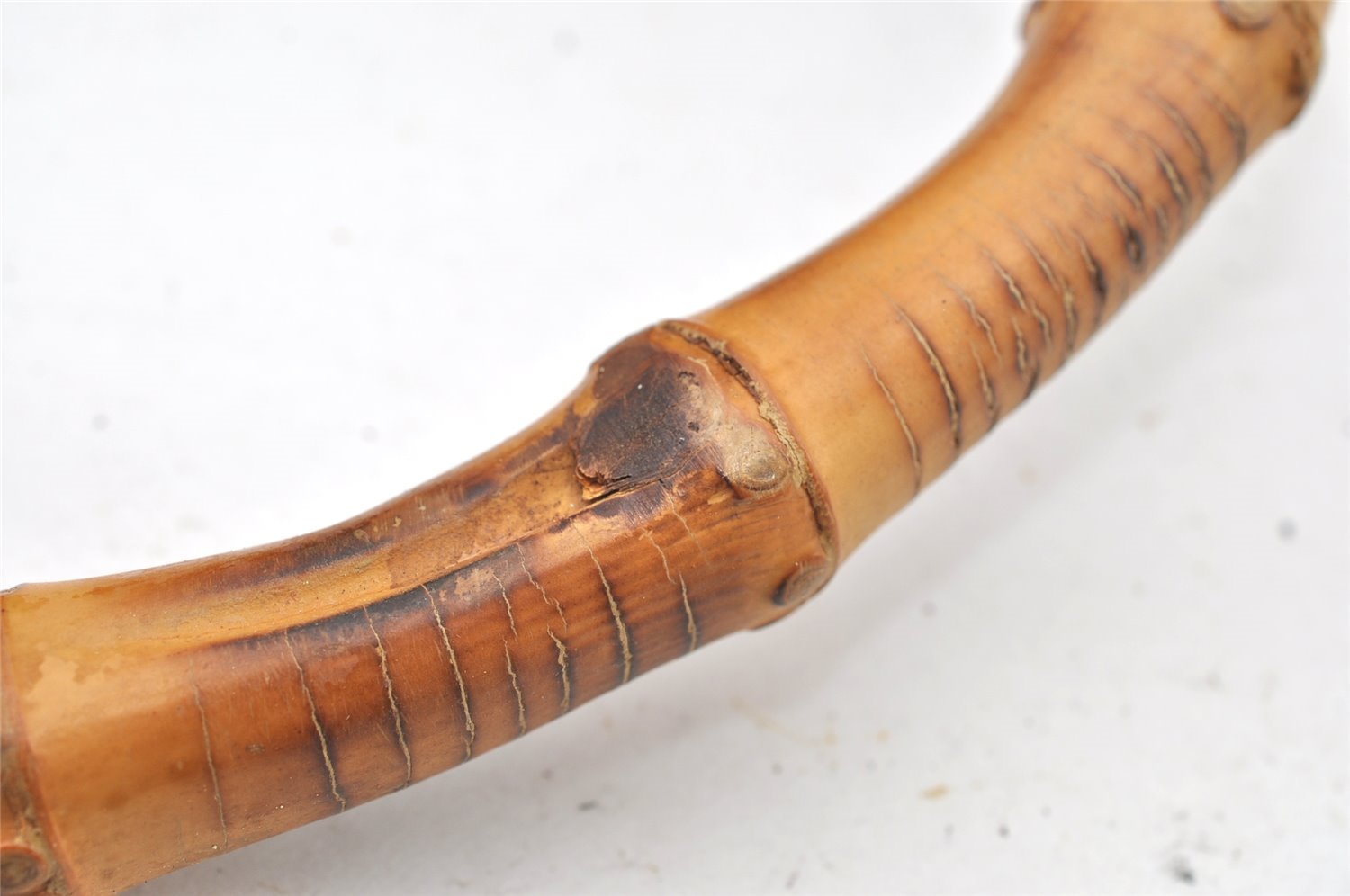 Authentic GUCCI Bamboo 2Way Shoulder Hand Bag Suede Leather White Junk 1052J