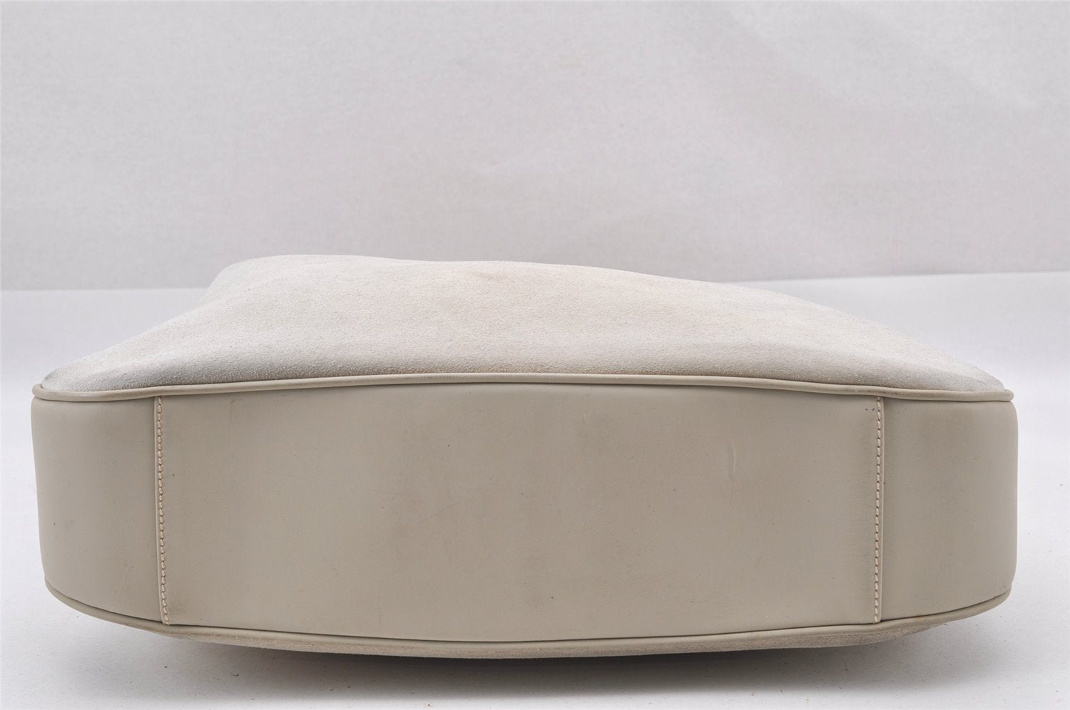 Authentic GUCCI Bamboo 2Way Shoulder Hand Bag Suede Leather White Junk 1052J