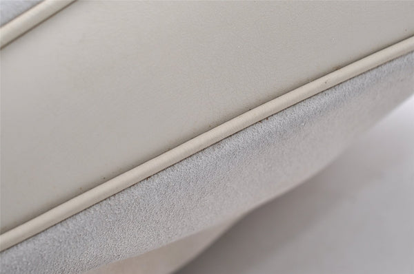 Authentic GUCCI Bamboo 2Way Shoulder Hand Bag Suede Leather White Junk 1052J