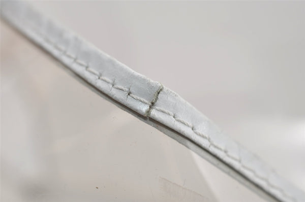 Authentic GUCCI 2 in 1 Shoulder Hand Bag Vinyl Leather Clear White 1053I