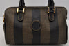 Authentic FENDI Pequin 2Way Shoulder Hand Bag PVC Leather Brown Black 1053J