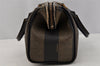 Authentic FENDI Pequin 2Way Shoulder Hand Bag PVC Leather Brown Black 1053J