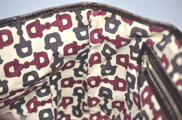 Authentic GUCCI Web Sherry Line Tote Bag GG Canvas Leather 137396 Brown 1054I