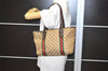 Authentic GUCCI Web Sherry Line Tote Bag GG Canvas Leather 137396 Brown 1054I