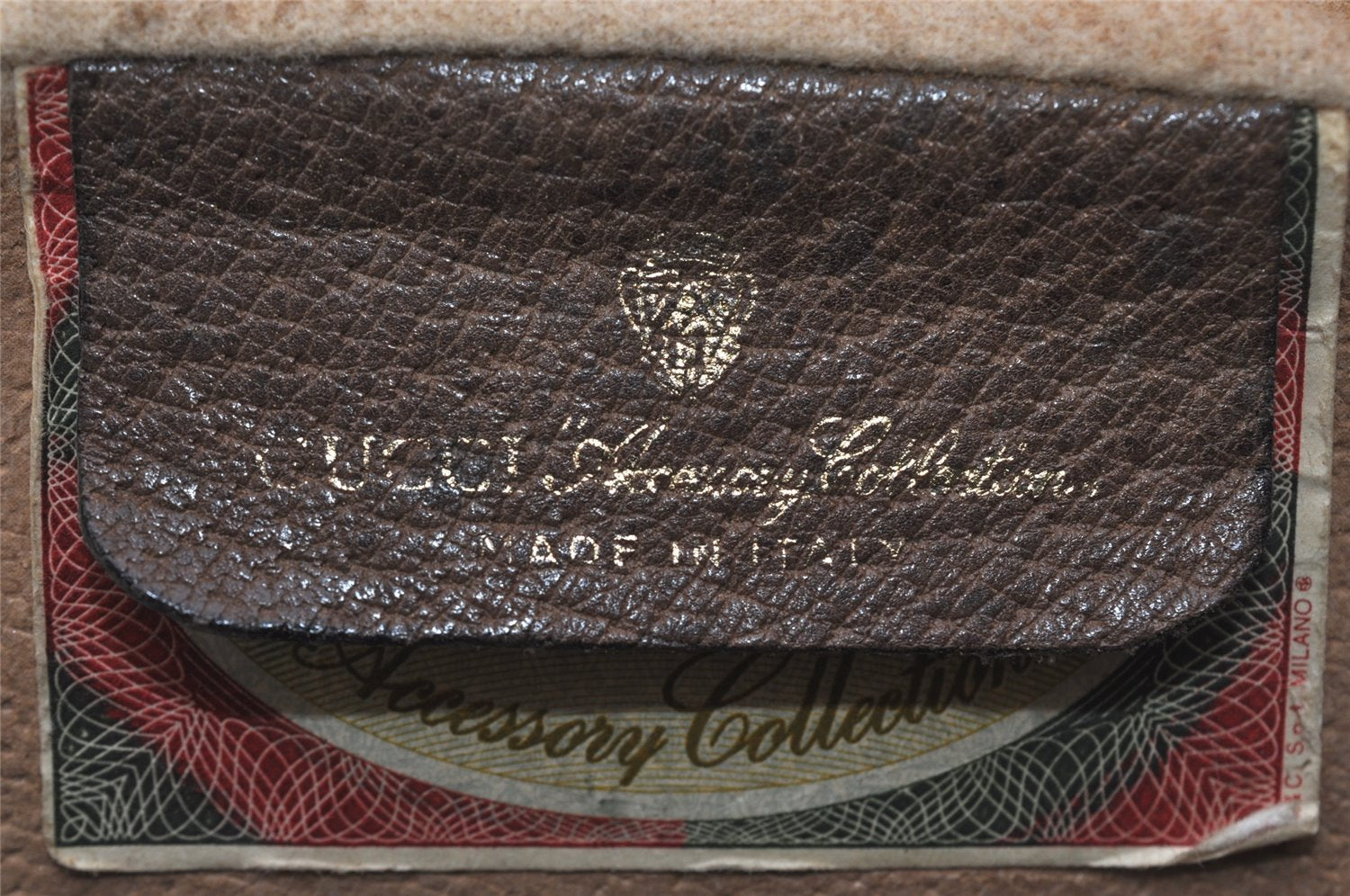 Authentic GUCCI Web Sherry Line Clutch Hand Bag GG PVC Leather Brown Junk 1055I