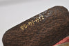 Authentic GUCCI Web Sherry Line Clutch Hand Bag GG PVC Leather Brown Junk 1055I