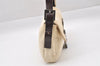 Authentic FENDI Zucca Mamma Baguette Shoulder Bag Canvas Leather White 1055J