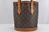 Authentic Louis Vuitton Monogram Bucket PM Shoulder Tote Bag M42238 Junk 1055K