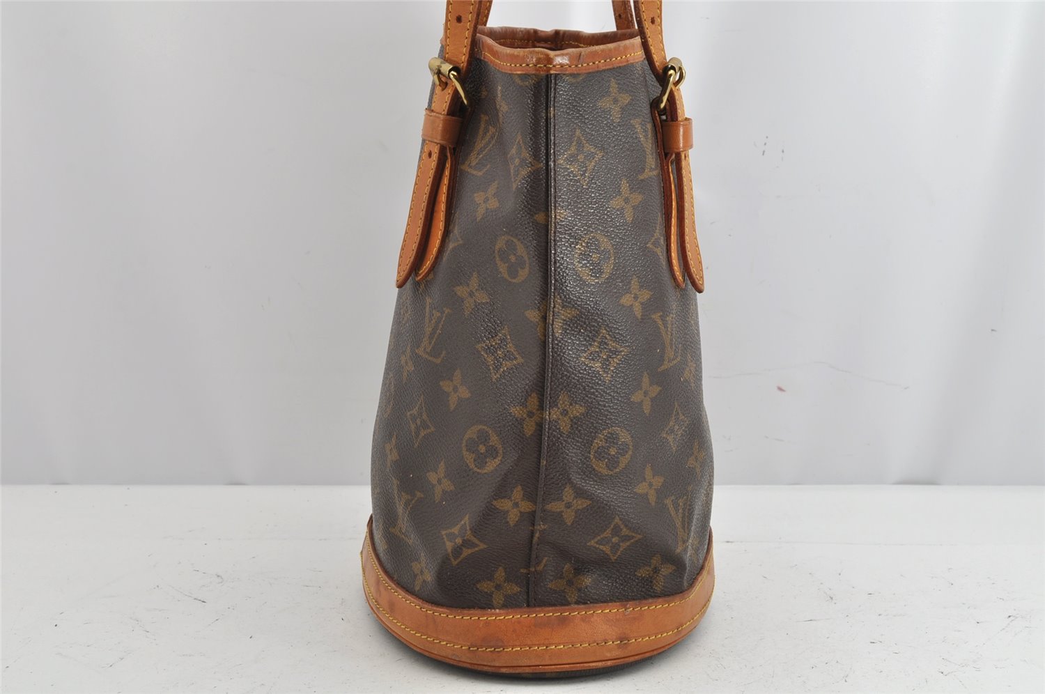 Authentic Louis Vuitton Monogram Bucket PM Shoulder Tote Bag M42238 Junk 1055K