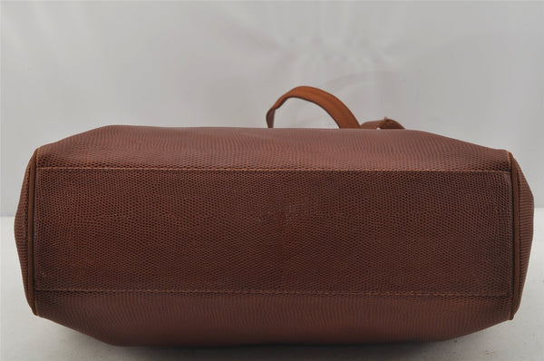 Authentic Salvatore Ferragamo Vara Leather Shoulder Tote Bag Brown SF 1056J