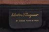 Authentic Salvatore Ferragamo Vara Leather Shoulder Tote Bag Brown SF 1056J