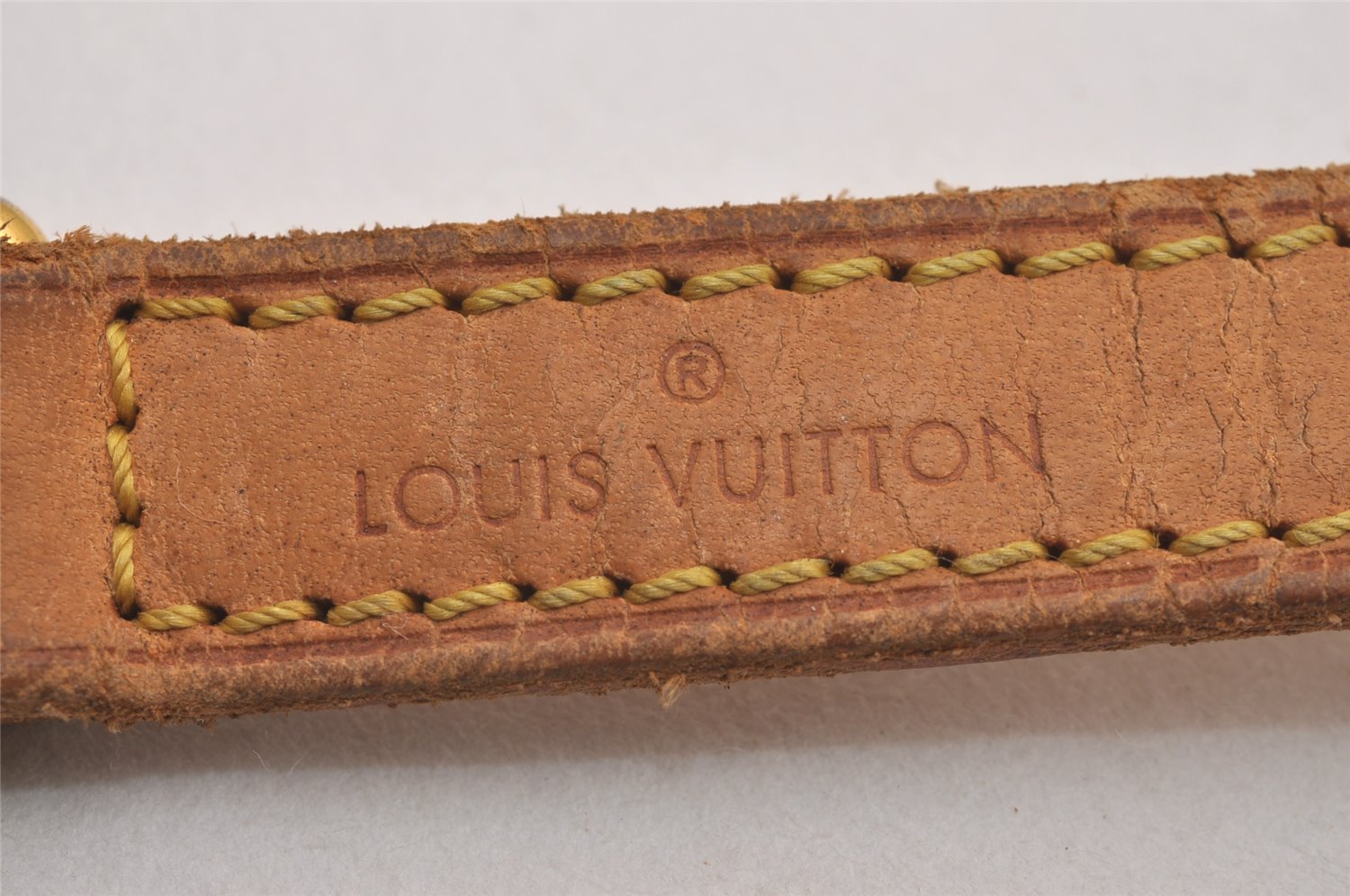 Authentic Louis Vuitton Leather Shoulder Strap Beige 39.4