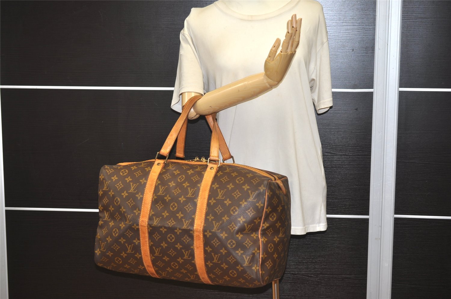 Authentic Louis Vuitton Monogram Sac Souple 45 Hand Boston Bag M41624 LV 1057K