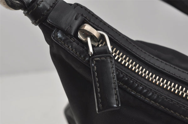 Authentic PRADA Nylon Tessuto Leather Shoulder Cross Body Bag Purse Black 1058J