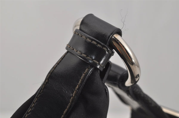 Authentic PRADA Nylon Tessuto Leather Shoulder Cross Body Bag Purse Black 1058J