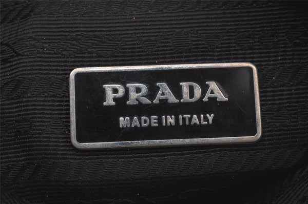 Authentic PRADA Nylon Tessuto Leather Shoulder Cross Body Bag Purse Black 1058J