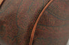 Authentic ETRO Vintage Shoulder Hand Bag Purse PVC Leather Brown 1059J