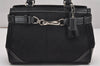 Authentic COACH Signature Shoulder Hand Bag Canvas Leather 8K06 Black 1060J