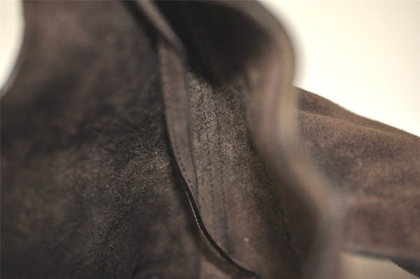 Authentic GUCCI Vintage Shoulder Hand Bag Purse Suede Leather Brown  1061I