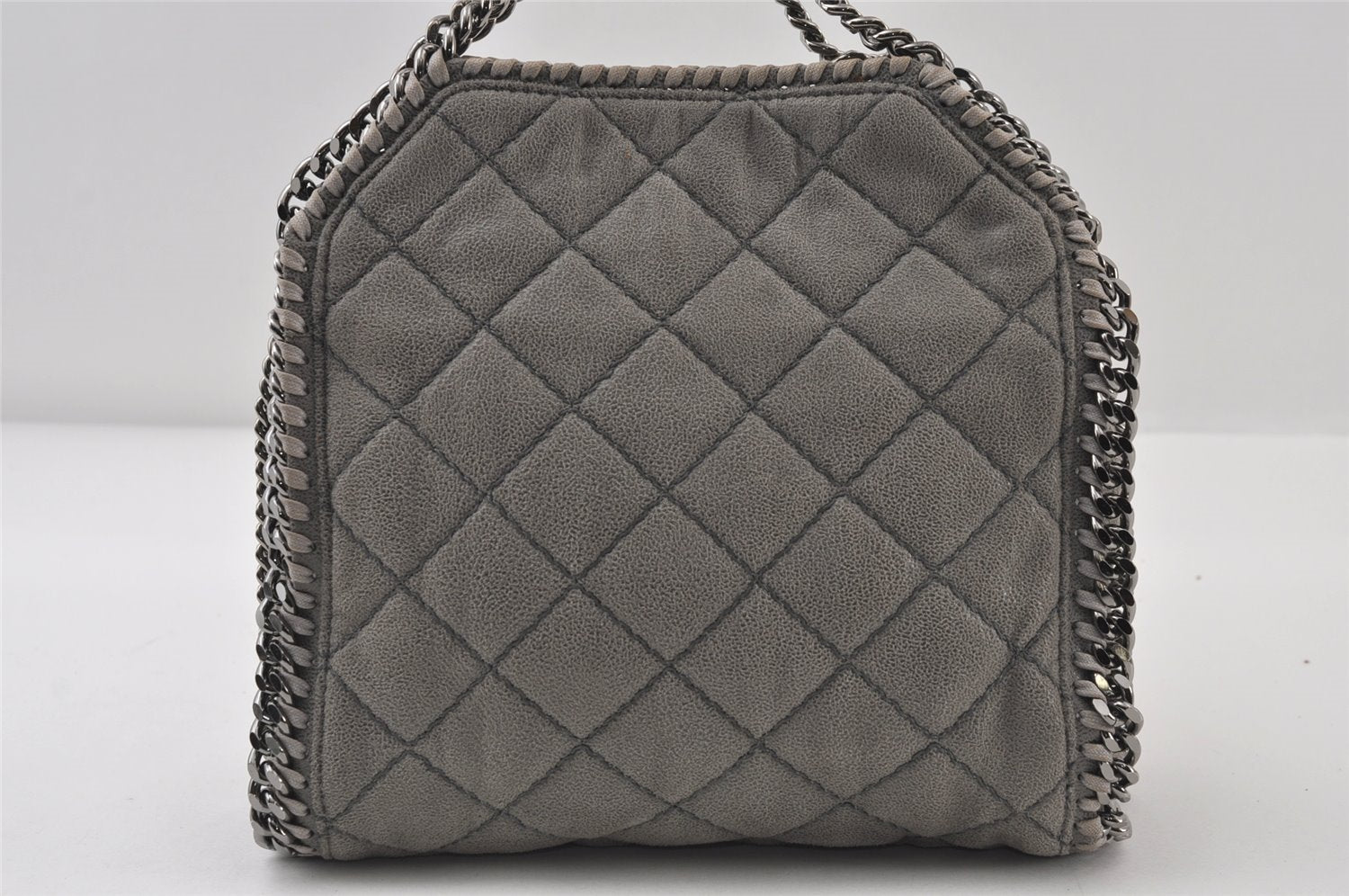 Authentic Stella McCartney Falabella Mini Shoulder Hand Bag Leather Gray 1061J