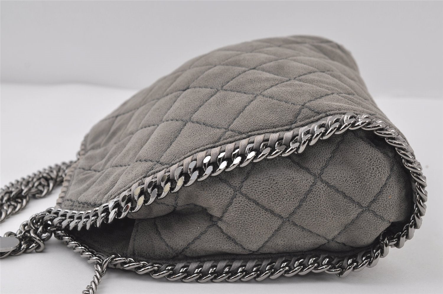 Authentic Stella McCartney Falabella Mini Shoulder Hand Bag Leather Gray 1061J