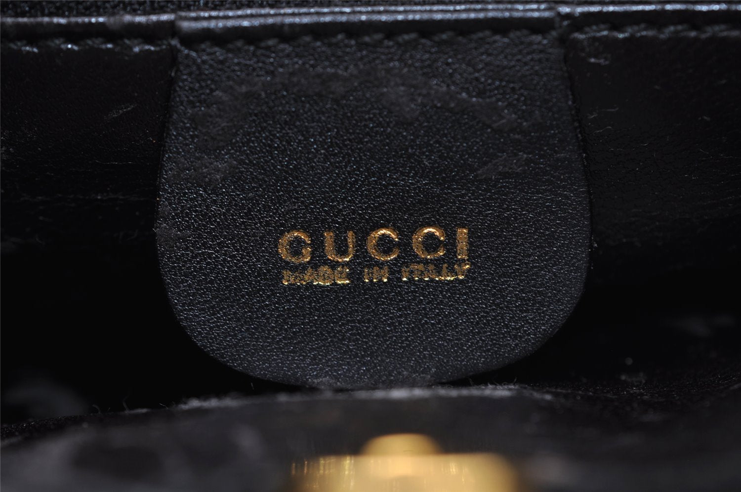 Authentic GUCCI Bamboo 2Way Hand Shoulder Cross Body Bag Leather Black 1062I